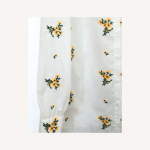 Cotton shirt embroidered with yellow flowers