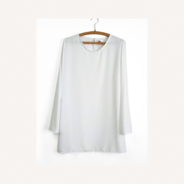 White Silk Blouse Long Sleeve