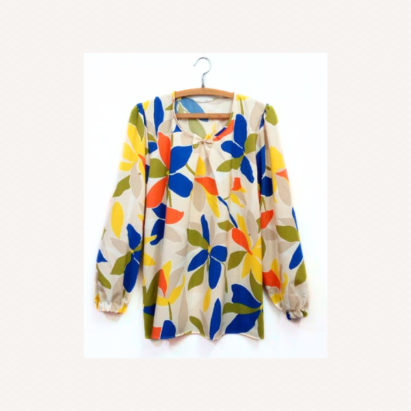 Silk Blouse with a colorful design