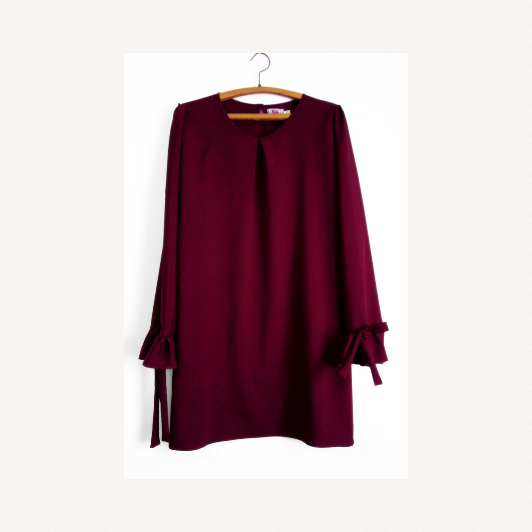 Burgundy Silk Blouse