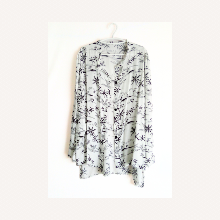 Cotton Blouse with Tree Print