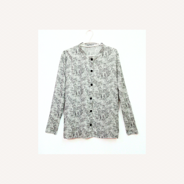 Cotton Blouse with Feather Printed