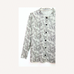 Cotton Blouse with Feather Printed