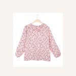 Pink Polka dot Cotton Blouse