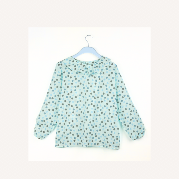 Mint Polka dot Cotton Blouse