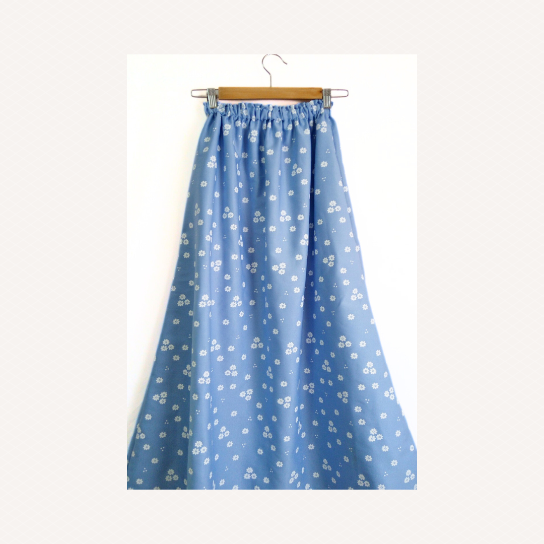 Floral Denim Maxi Skirt