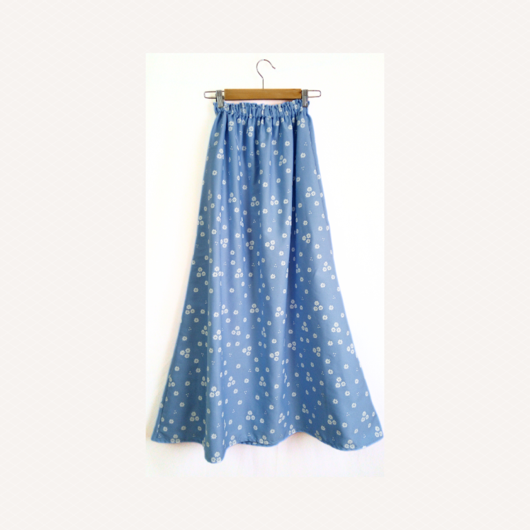 Floral Denim Maxi Skirt