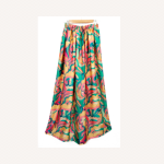 Satin Floral Maxi Skirt