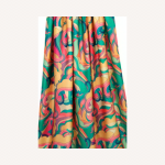 Satin Floral Maxi Skirt