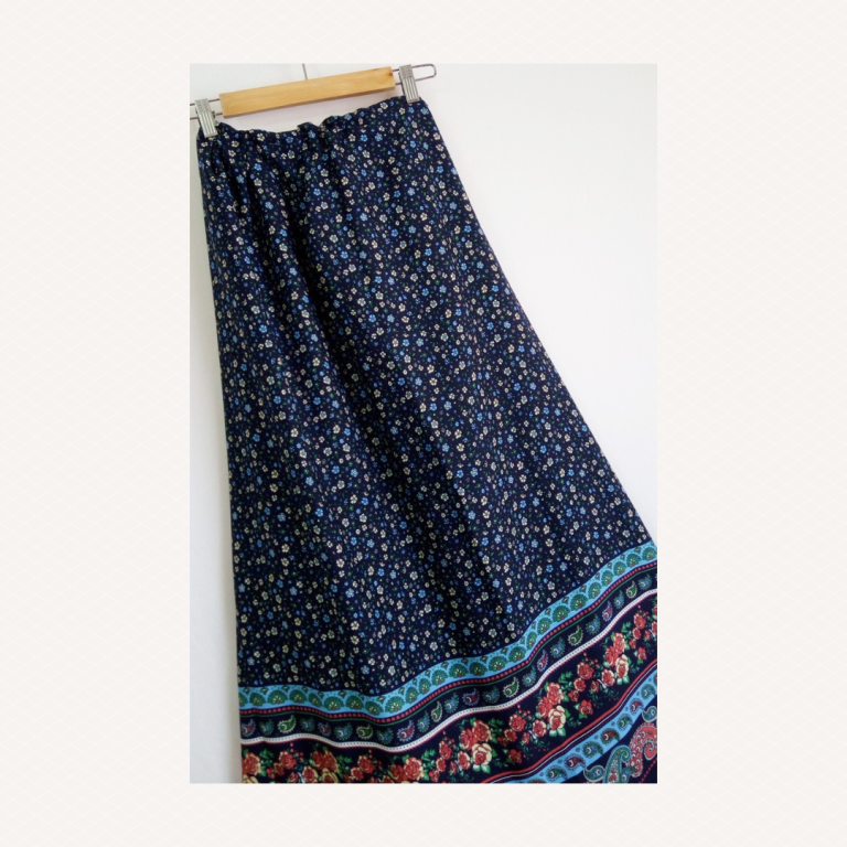 Navy Floral Maxi Skirt