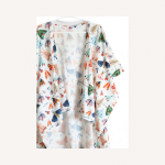 Butterfly Print Silk Cardigan