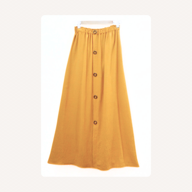 Yellow Linen Modest Skirt