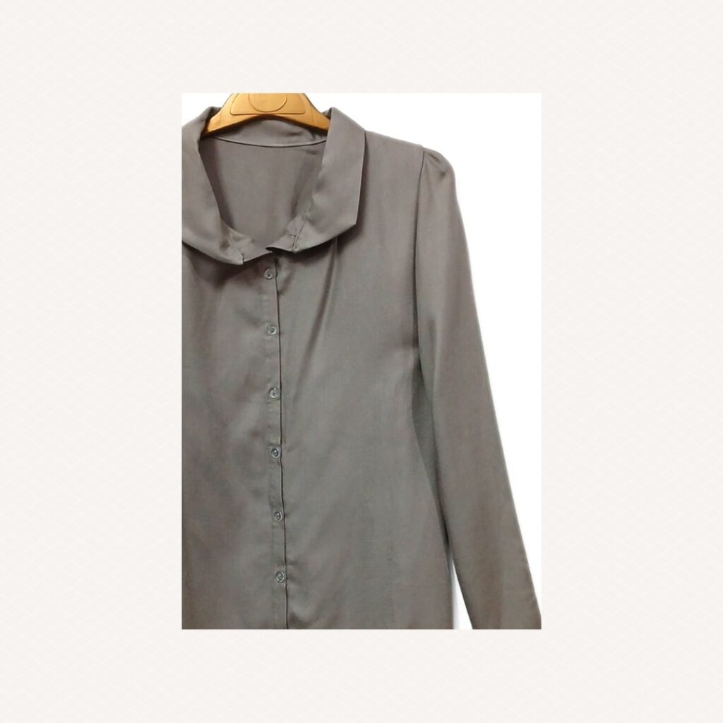 Gray Modest Blouse Long Sleeve